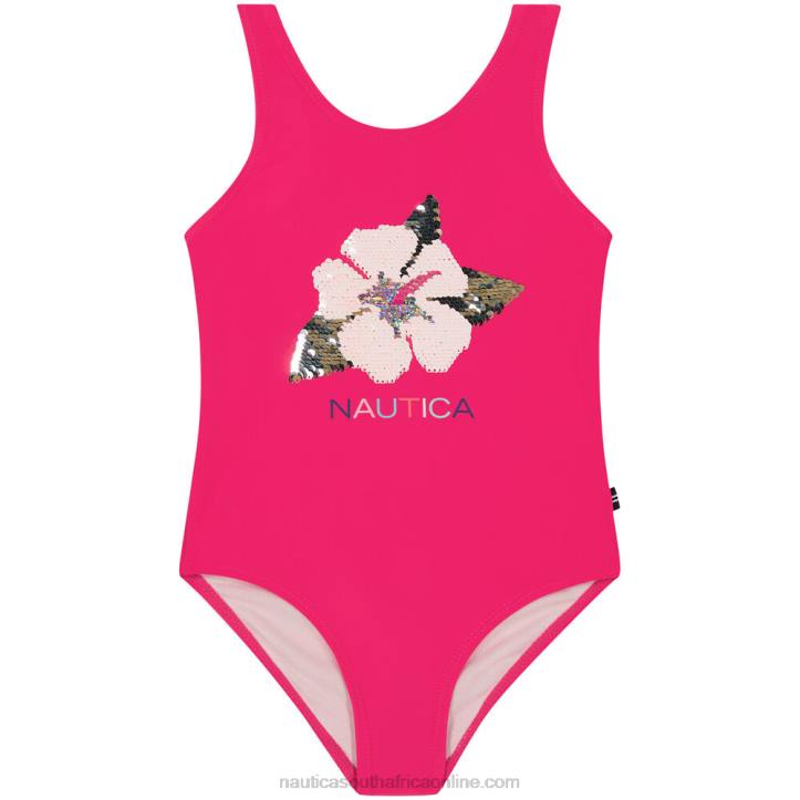 Dark Acacia Girls\' Flower One-Piece (7-16) Nautica 6LZP1316