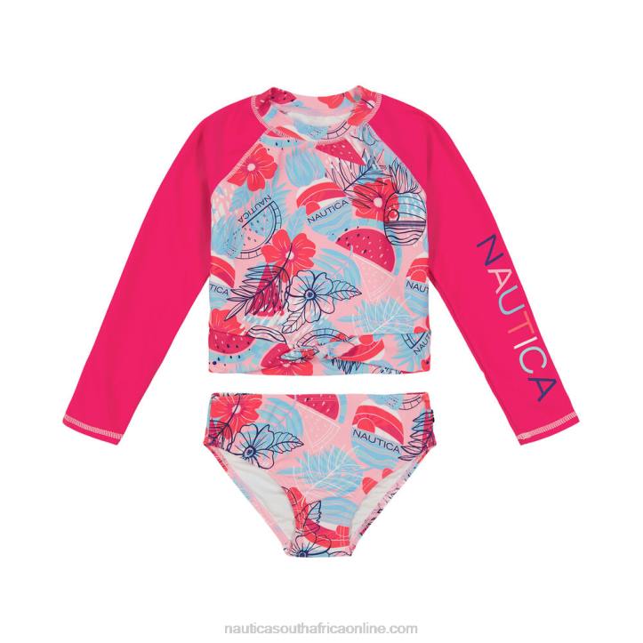 Dark Acacia Girls' Fruit Rash Guard Set (7-16) Nautica 6LZP1472
