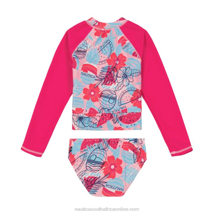 Dark Acacia Girls\' Fruit Rash Guard Set (7-16) Nautica 6LZP1472