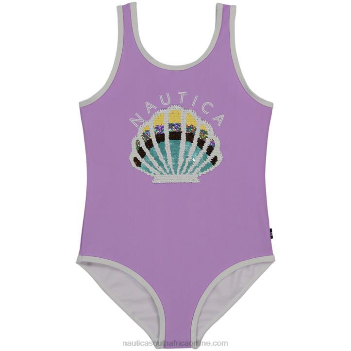 Guppy Grape Little Girls' Seashell One-Piece (4-6X) Nautica 6LZP1552