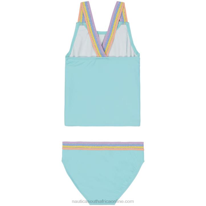 Star Sapphire Girls\' Multicolor Striped Logo And Strap Tankini (8-16) Nautica 6LZP1494