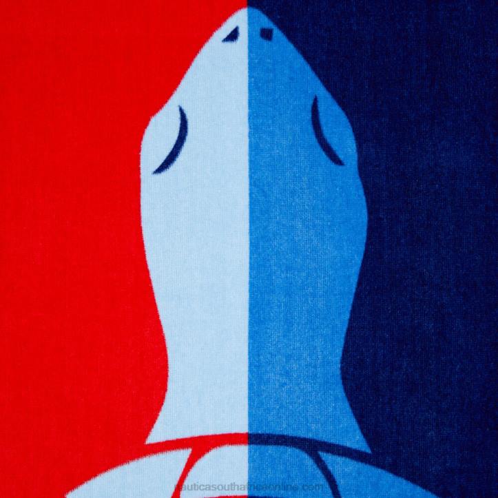Edgartown Red MenColorblock Turtle Print Beach Towel Nautica 6LZP184