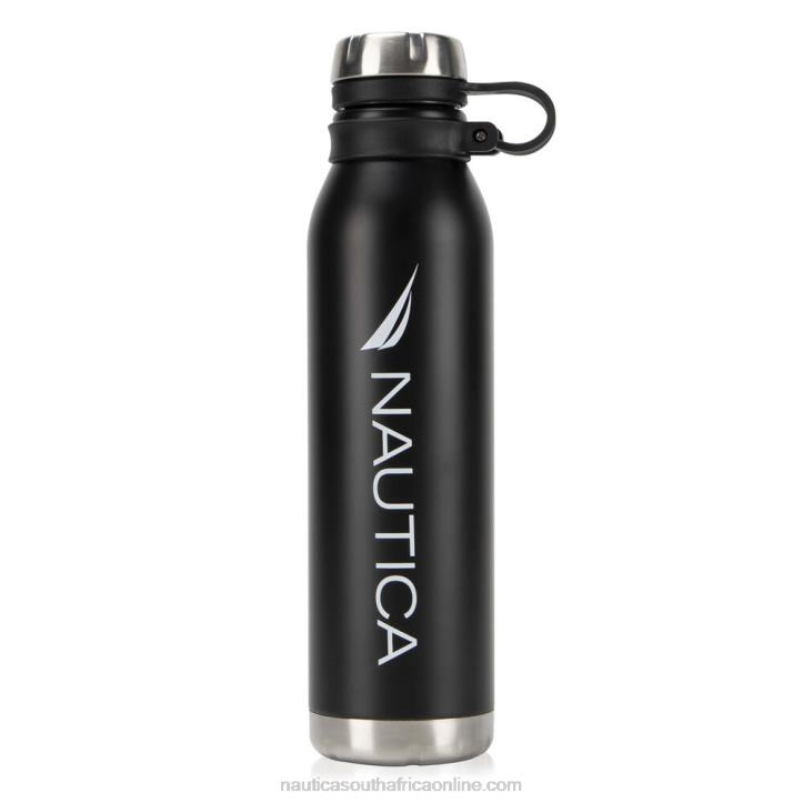 True Black MenLogo Double-Walled Stainless Steel Water Bottle Nautica 6LZP915