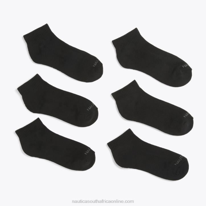 Black MenAthletic Core Quarter Socks 6-Pack Nautica 6LZP110