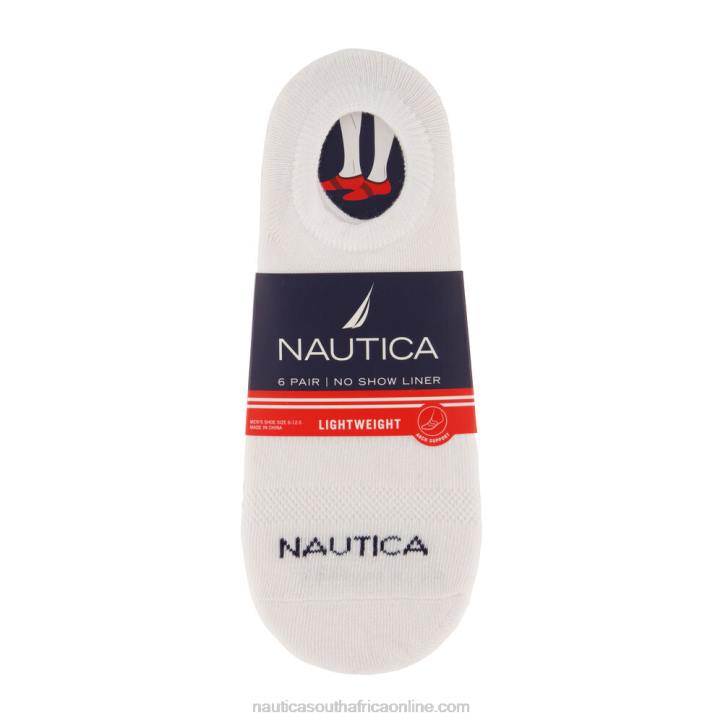 Black MenLogo Stretch Liner Socks 6-Pack Nautica 6LZP67