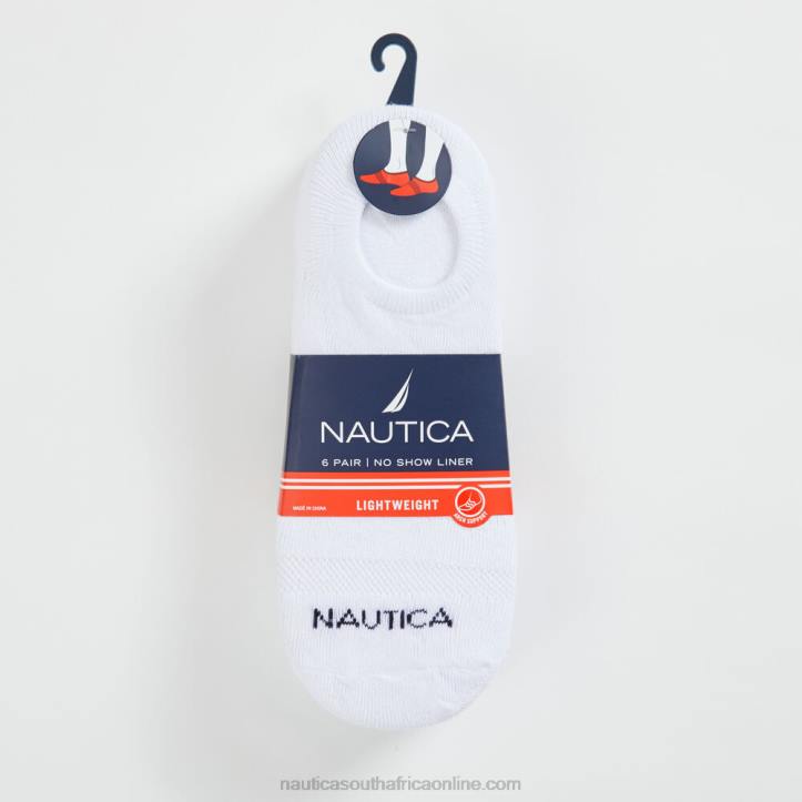 Black MenLogo Stretch Liner Socks 6-Pack Nautica 6LZP67