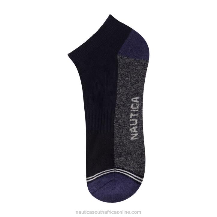 Black Onyx MenAthletic Low-Cut Socks 6-Pack Nautica 6LZP114