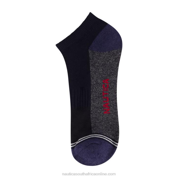 Black Onyx MenAthletic Low-Cut Socks 6-Pack Nautica 6LZP114