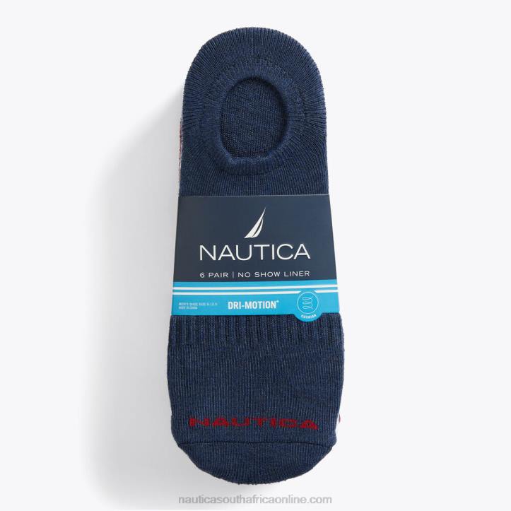 Black Onyx MenStretch Liner Socks 6-Pack Nautica 6LZP116