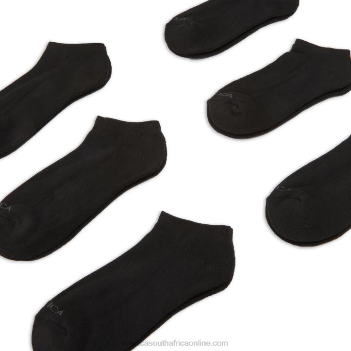 True Black Men6 Pack Athletic Core Sock Nautica 6LZP124