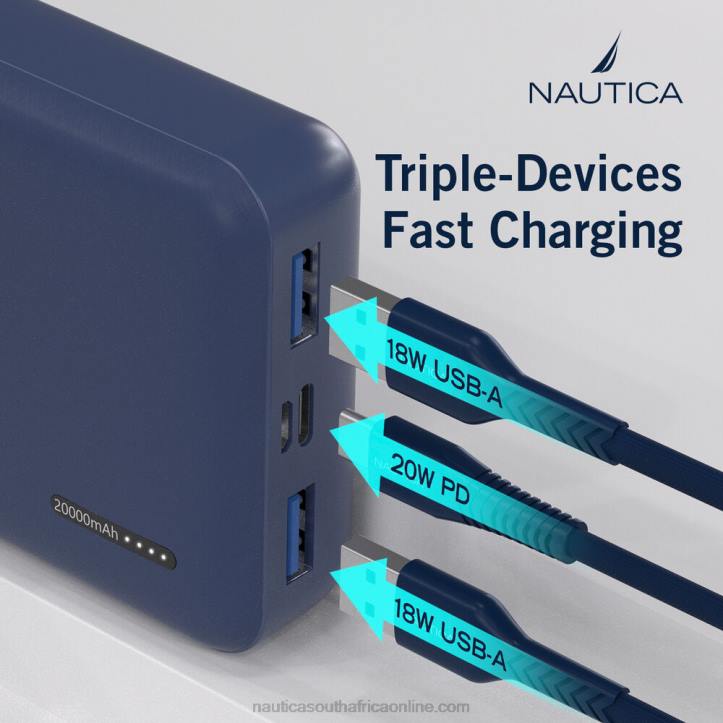 Antique White Wash Men20000Mah Quick Portable Charger Nautica 6LZP300