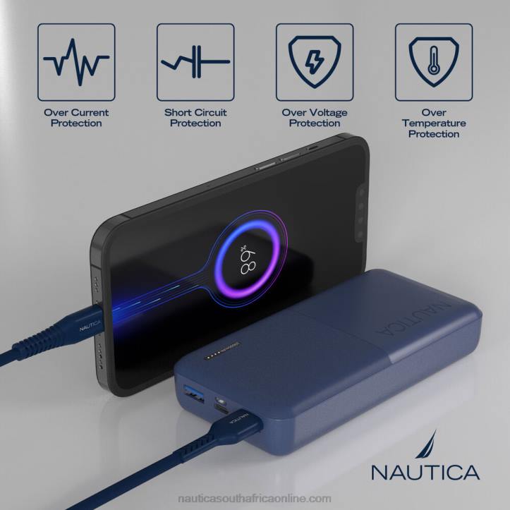 Antique White Wash Men20000Mah Quick Portable Charger Nautica 6LZP300