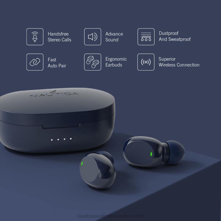 Black MenT120 True Wireless Earbuds With Charging Case Nautica 6LZP318