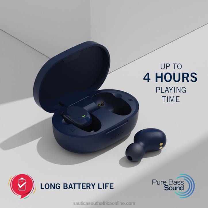 Black MenT120 True Wireless Earbuds With Charging Case Nautica 6LZP318
