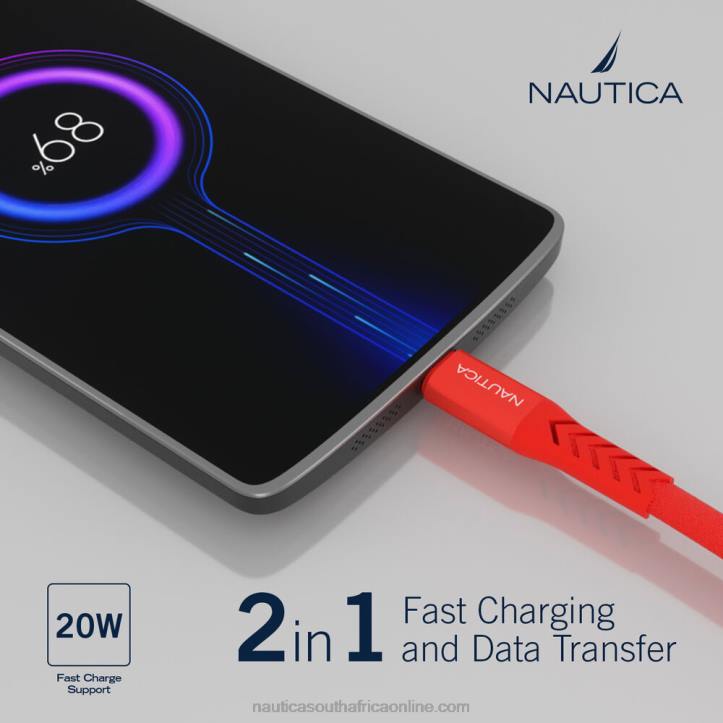 Nautica Red/Orange Men7Ft Lightning To Usb-C Cable Nautica 6LZP312