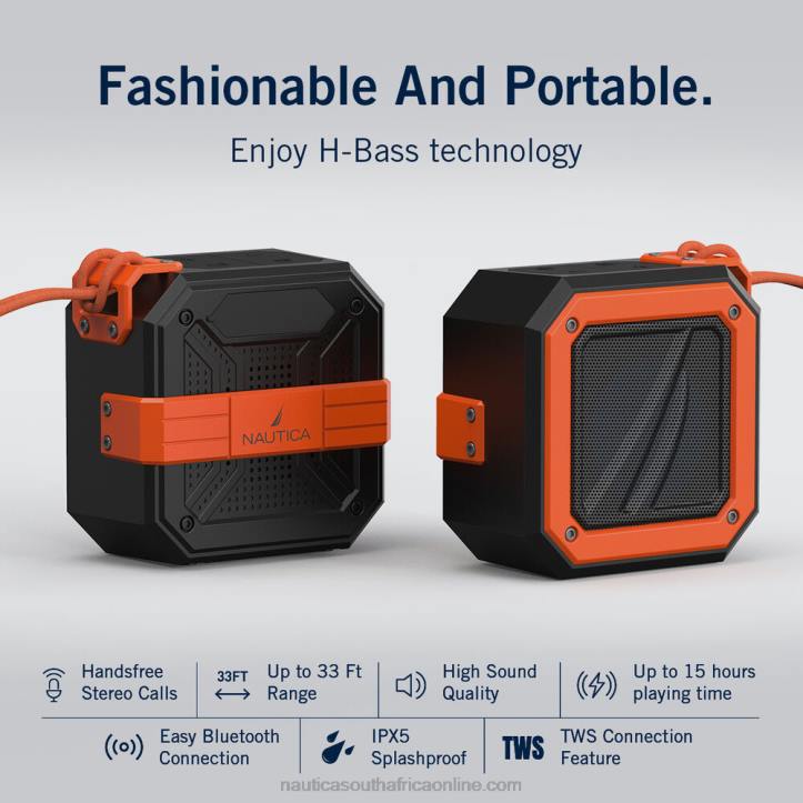 Reckoning Red MenS100 Portable Bluetooth Outdoor Speaker Nautica 6LZP344