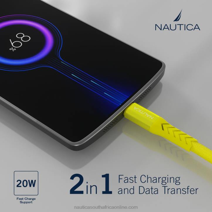 Yellow Men7Ft Lightning To Usb-C Cable Nautica 6LZP331