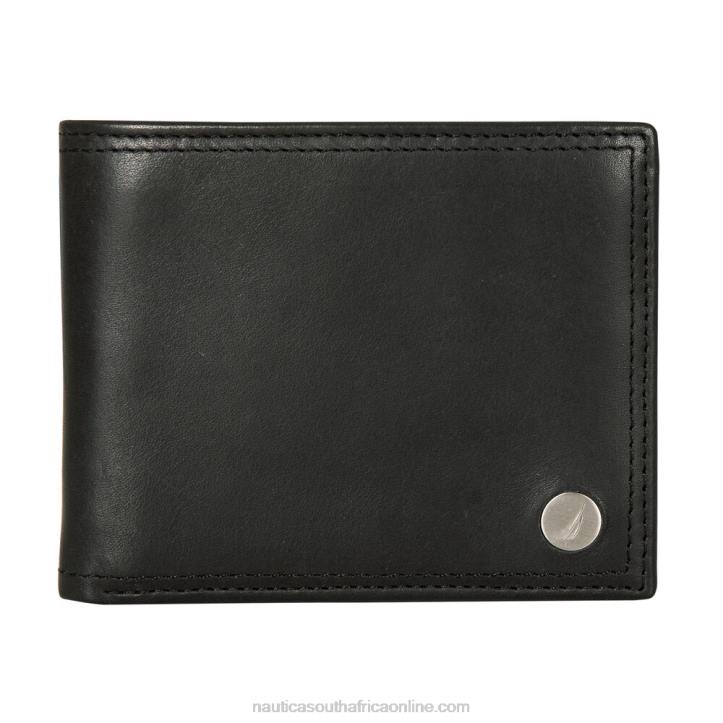 Black MenJ-Class Leather Wallet Nautica 6LZP210