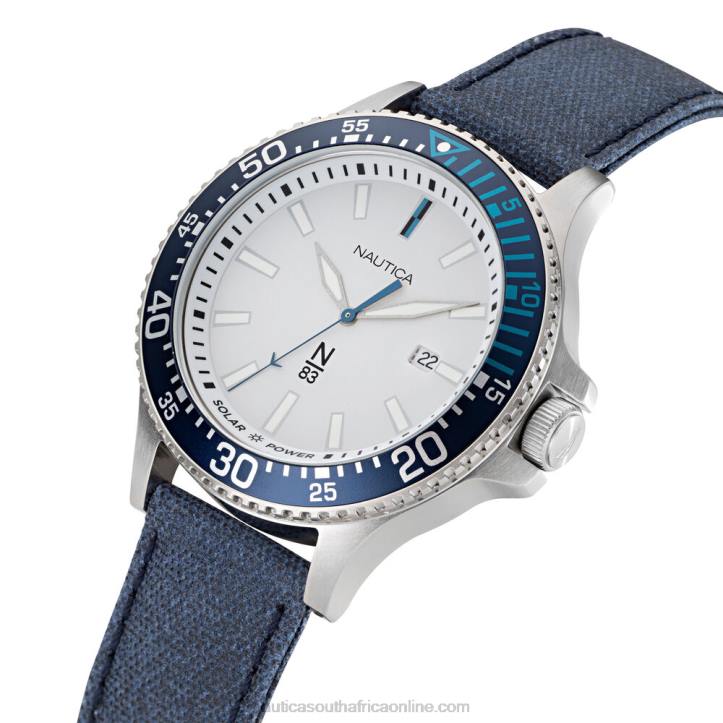 Multi MenCocoa Beach Solar-Powered Canvas 3-Hand Watch Nautica 6LZP296
