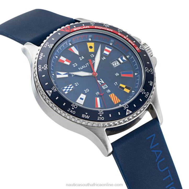 Multi MenCocoa Beach Solar-Powered Silicone 3-Hand Watch Nautica 6LZP266