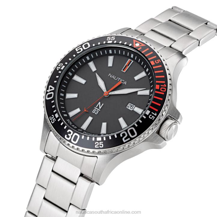 Multi MenCocoa Beach Solar-Powered Stainless Steel 3-Hand Watch Nautica 6LZP287