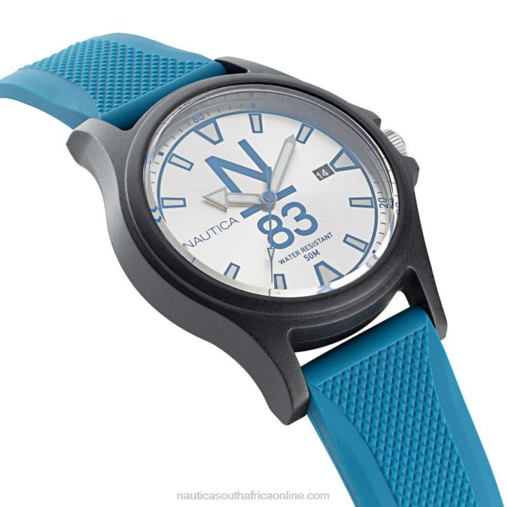 Multi MenJava Sea Textured Silicone 3-Hand Watch Nautica 6LZP337