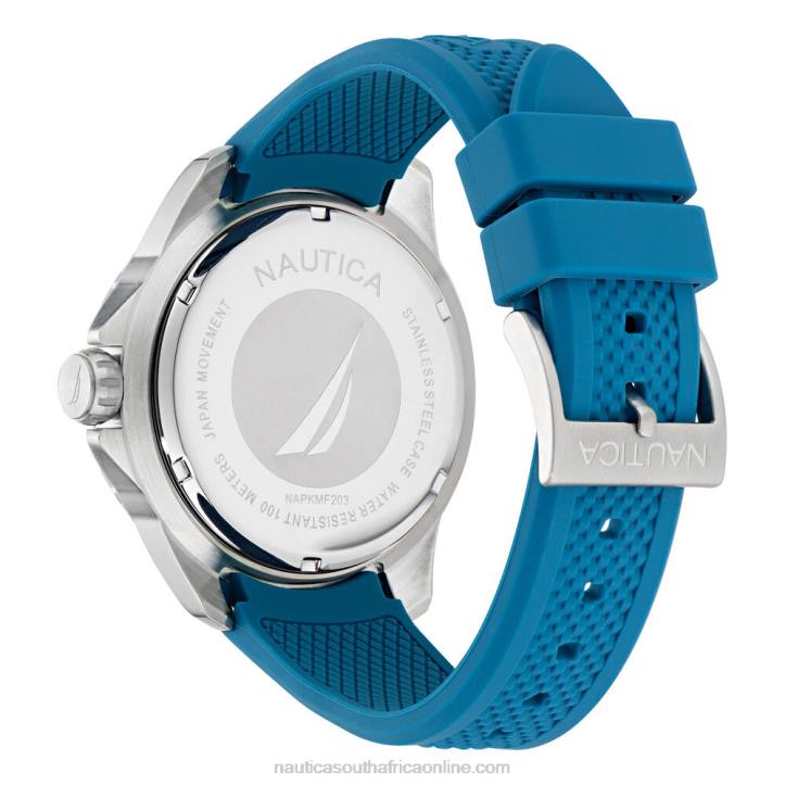 Multi MenKoh May Bay Silicone 3-Hand Watch Nautica 6LZP341