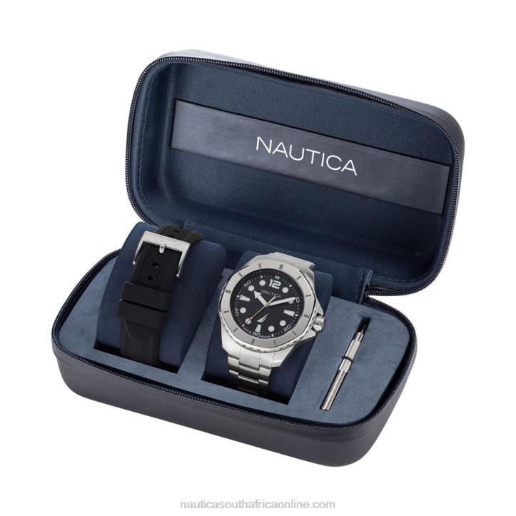 Multi MenKoh May Bay Stainless Steel And Silicone Watch Box Set Nautica 6LZP220