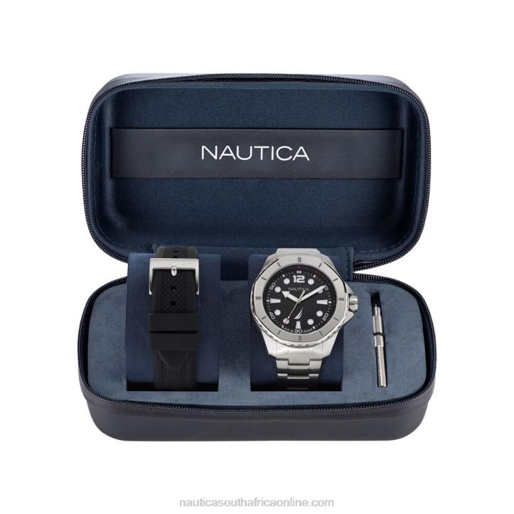 Multi MenKoh May Bay Stainless Steel And Silicone Watch Box Set Nautica 6LZP220