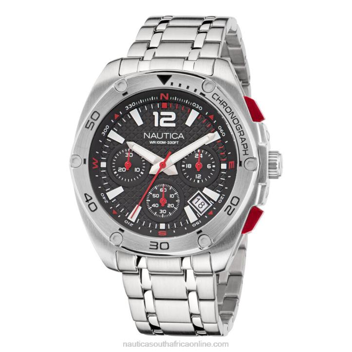 Multi MenTin Can Bay Stainless Steel Chronograph Watch Nautica 6LZP213