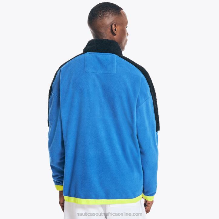Bright Cobalt MenCompetition Sustainably Crafted Mixed Media Half-Zip Jacket Nautica 6LZP498