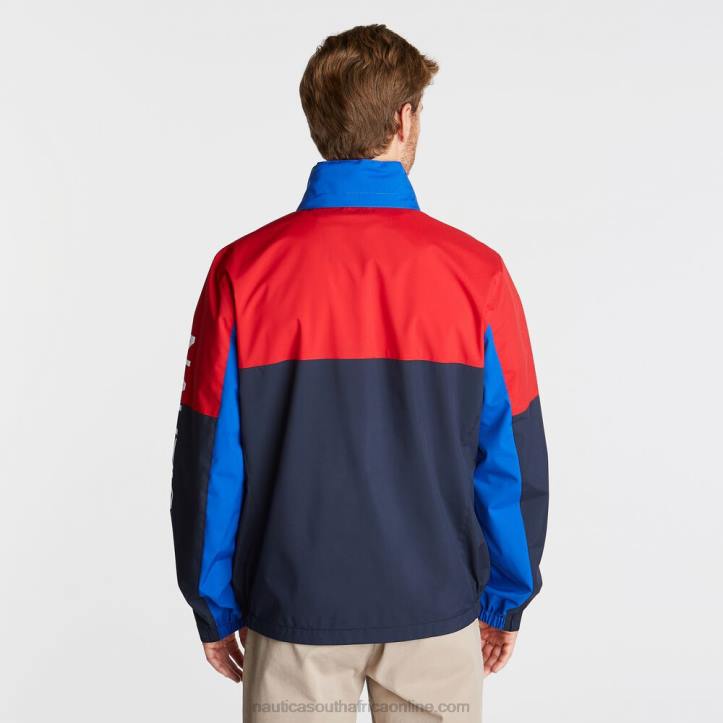 Navy MenBig & Tall Lightweight Colorblock Bomber With Concealed Hood Nautica 6LZP607