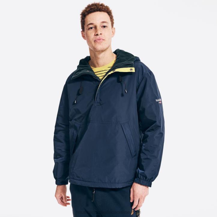 Navy MenSustainably Crafted Reversible Anorak Jacket Nautica 6LZP547