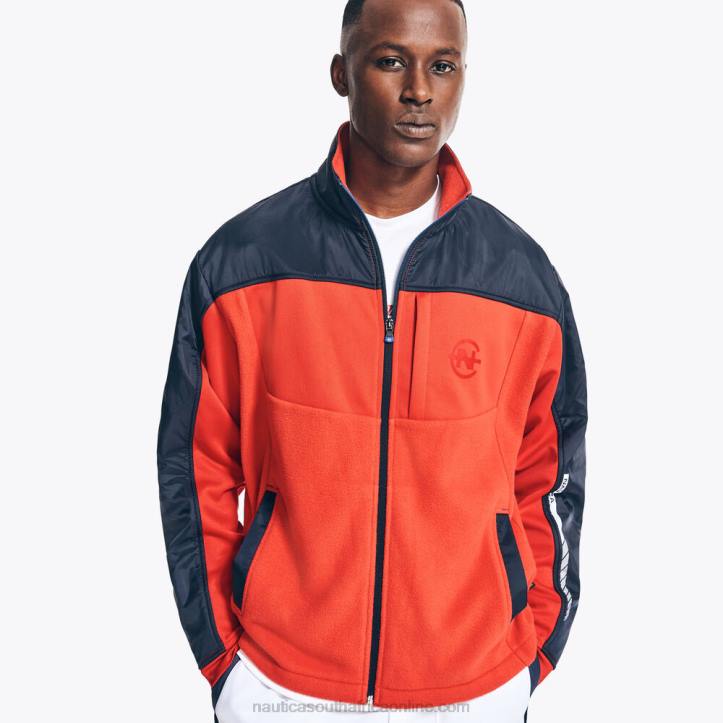 Tomales Red MenCompetition Sustainably Crafted Mixed Media Full-Zip Jacket Nautica 6LZP499