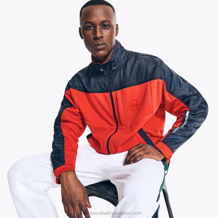 Tomales Red MenCompetition Sustainably Crafted Mixed Media Full-Zip Jacket Nautica 6LZP499