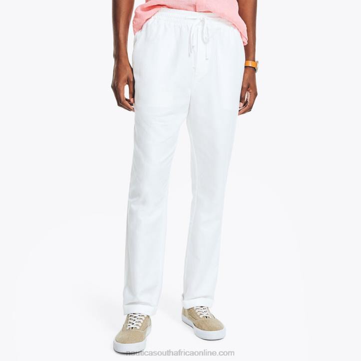 Bright White MenClassic Fit Linen Pull-On Pant Nautica 6LZP624