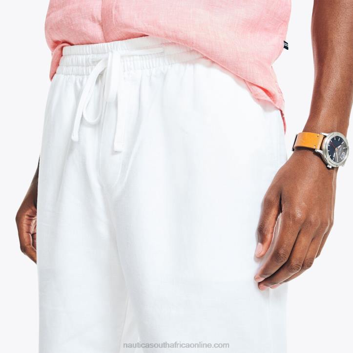 Bright White MenClassic Fit Linen Pull-On Pant Nautica 6LZP624
