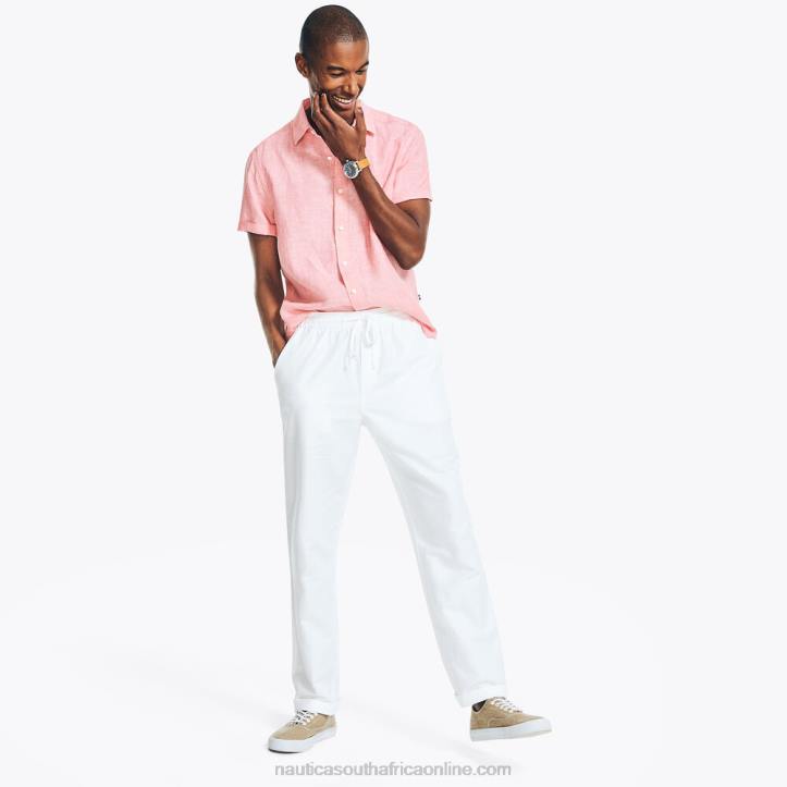 Bright White MenClassic Fit Linen Pull-On Pant Nautica 6LZP624