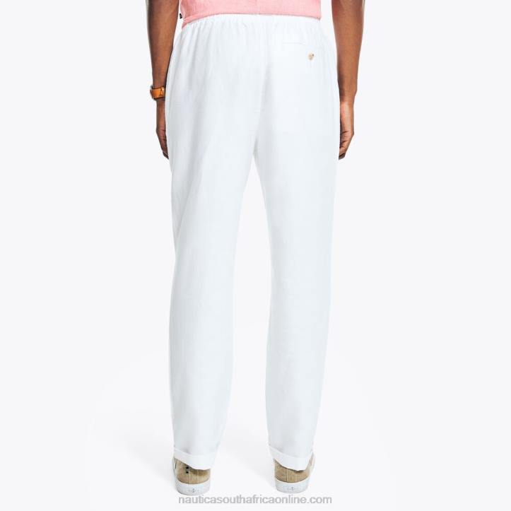 Bright White MenClassic Fit Linen Pull-On Pant Nautica 6LZP624