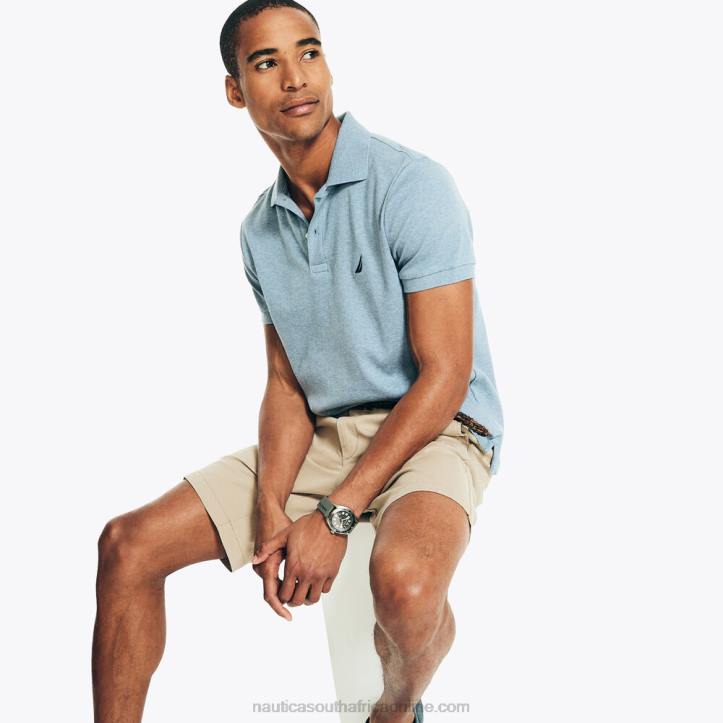 Anchor Blue Heather MenSlim Fit Interlock Polo Nautica 6LZP46
