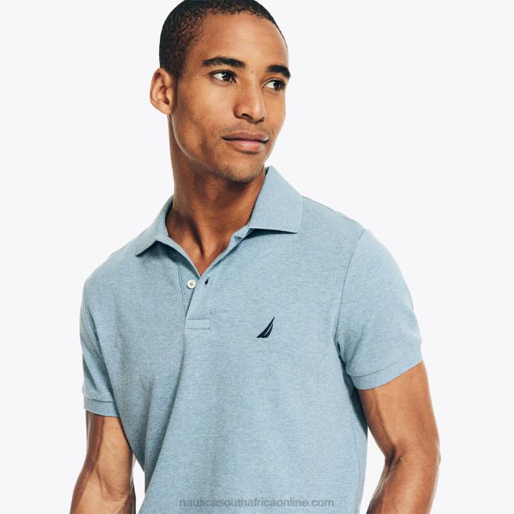 Anchor Blue Heather MenSlim Fit Interlock Polo Nautica 6LZP46