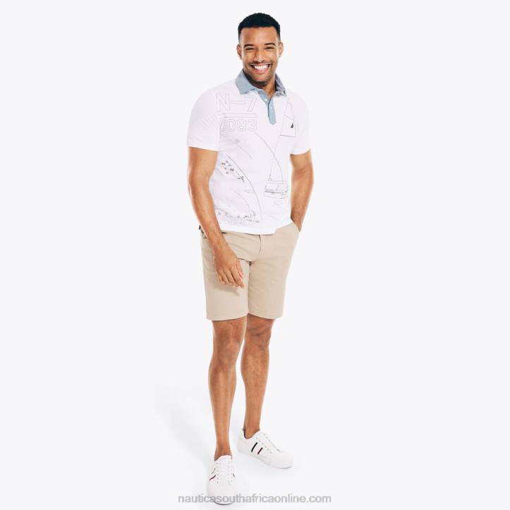 Bright White MenBig & Tall Classic Fit Anchor Print Polo Nautica 6LZP580