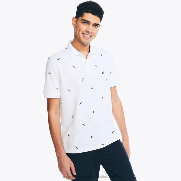 Bright White MenClassic Fit Printed Polo Nautica 6LZP72