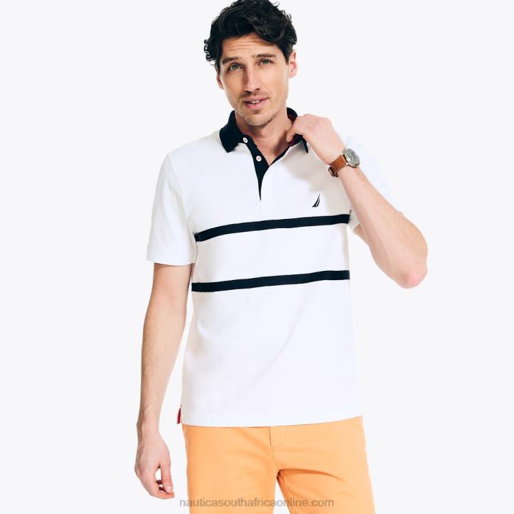 Bright White MenClassic Fit Rugby Polo Shirt Nautica 6LZP392