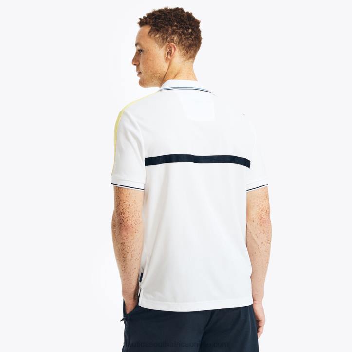 Bright White MenNavtech Sustainably Crafted Chest-Stripe Classic Fit Polo Nautica 6LZP590