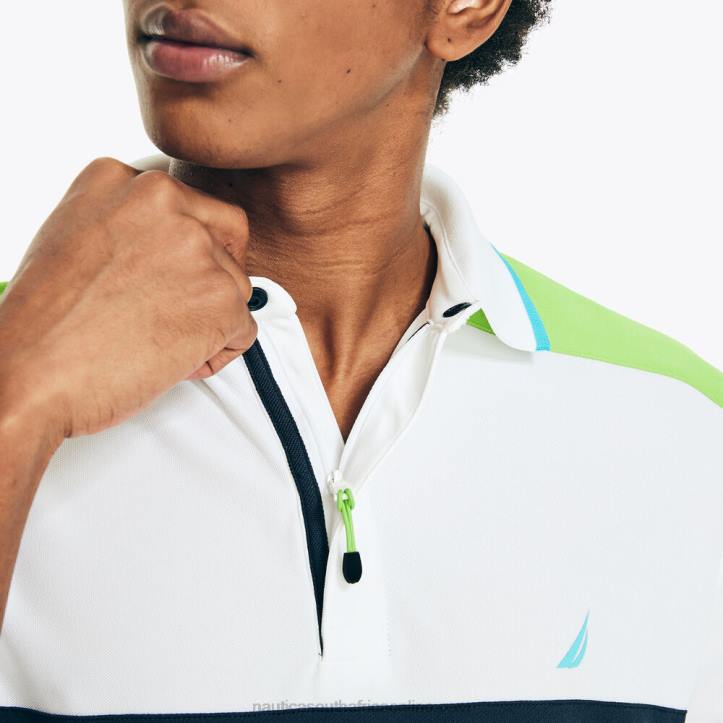 Bright White MenNavtech Sustainably Crafted Classic Fit Chest-Stripe Polo Nautica 6LZP411