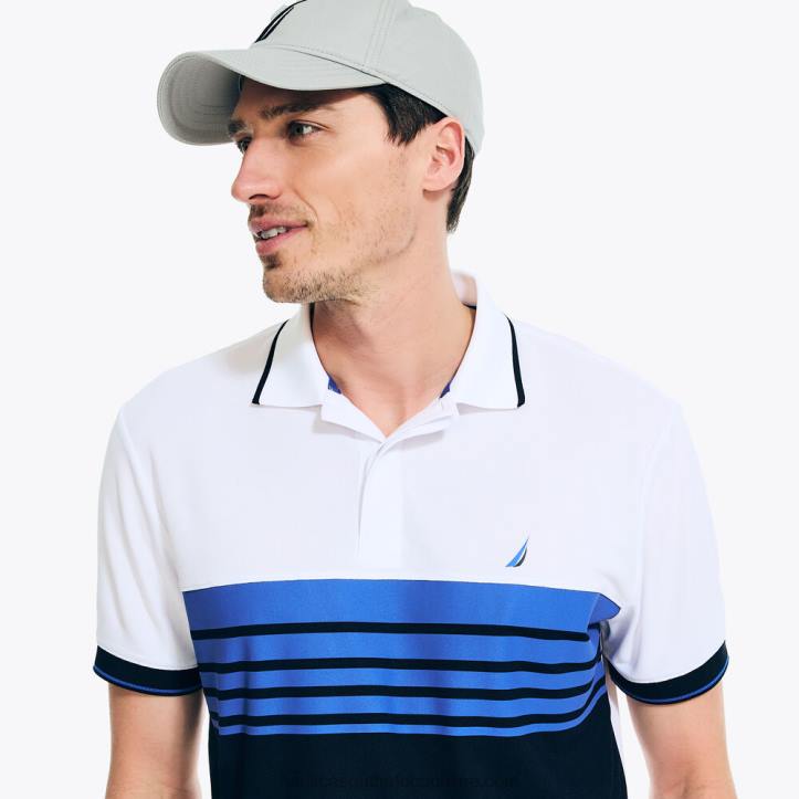 Bright White MenNavtech Sustainably Crafted Classic Fit Chest-Stripe Polo Nautica 6LZP91