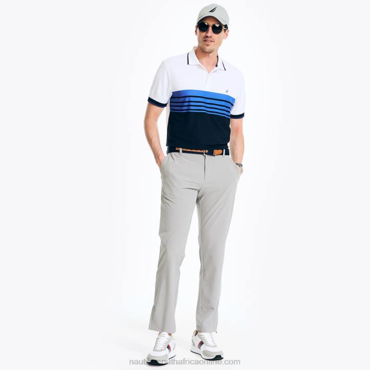 Bright White MenNavtech Sustainably Crafted Classic Fit Chest-Stripe Polo Nautica 6LZP91