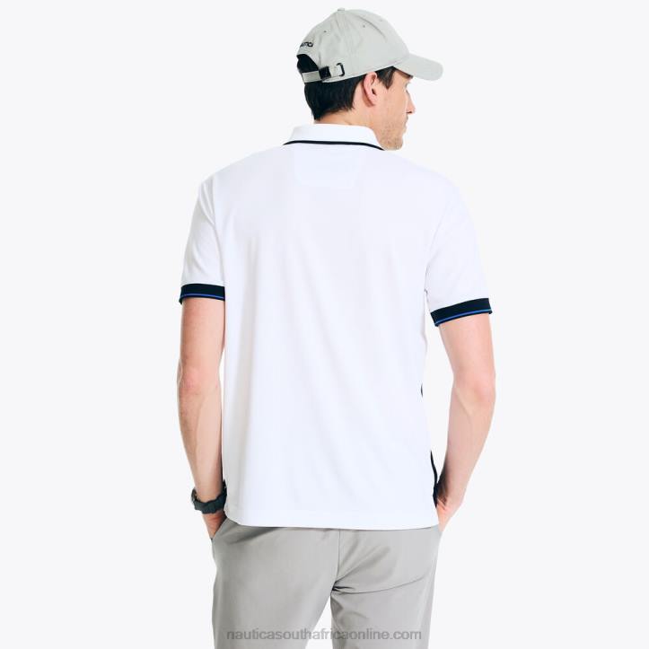 Bright White MenNavtech Sustainably Crafted Classic Fit Chest-Stripe Polo Nautica 6LZP91