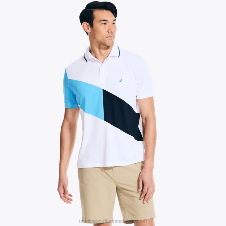 Bright White MenNavtech Sustainably Crafted Classic Fit Diagonal Stripe Polo Nautica 6LZP435